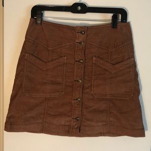 Free People Button Up Skirt - Corduroy